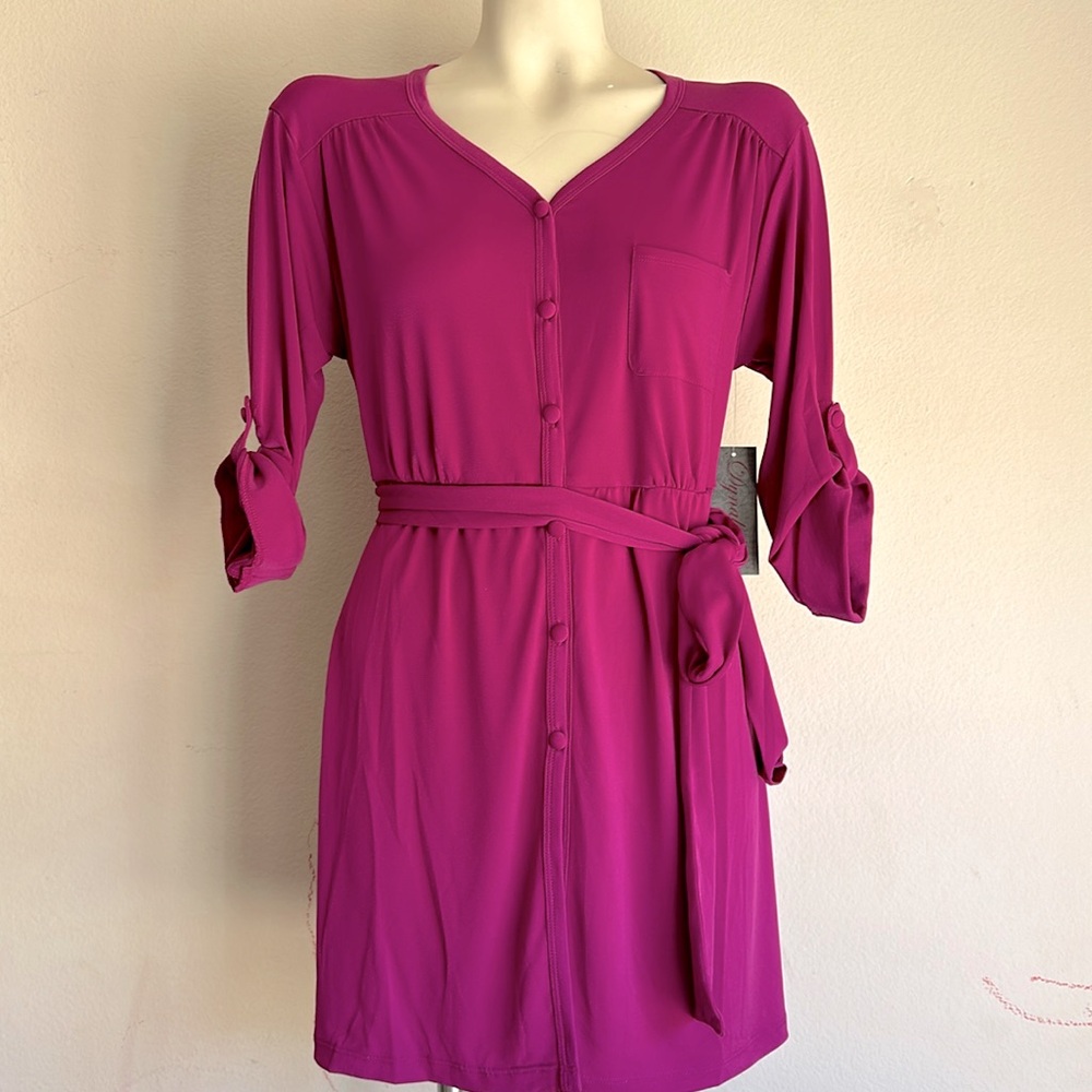 XL blouses pink magenta NWT matching belt